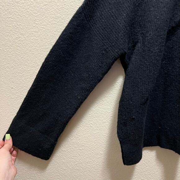 Madewell Black Square-Neck Pullover Sweater Style J9951 Alpaca Wool Blend Sz S - Picture 4 of 9